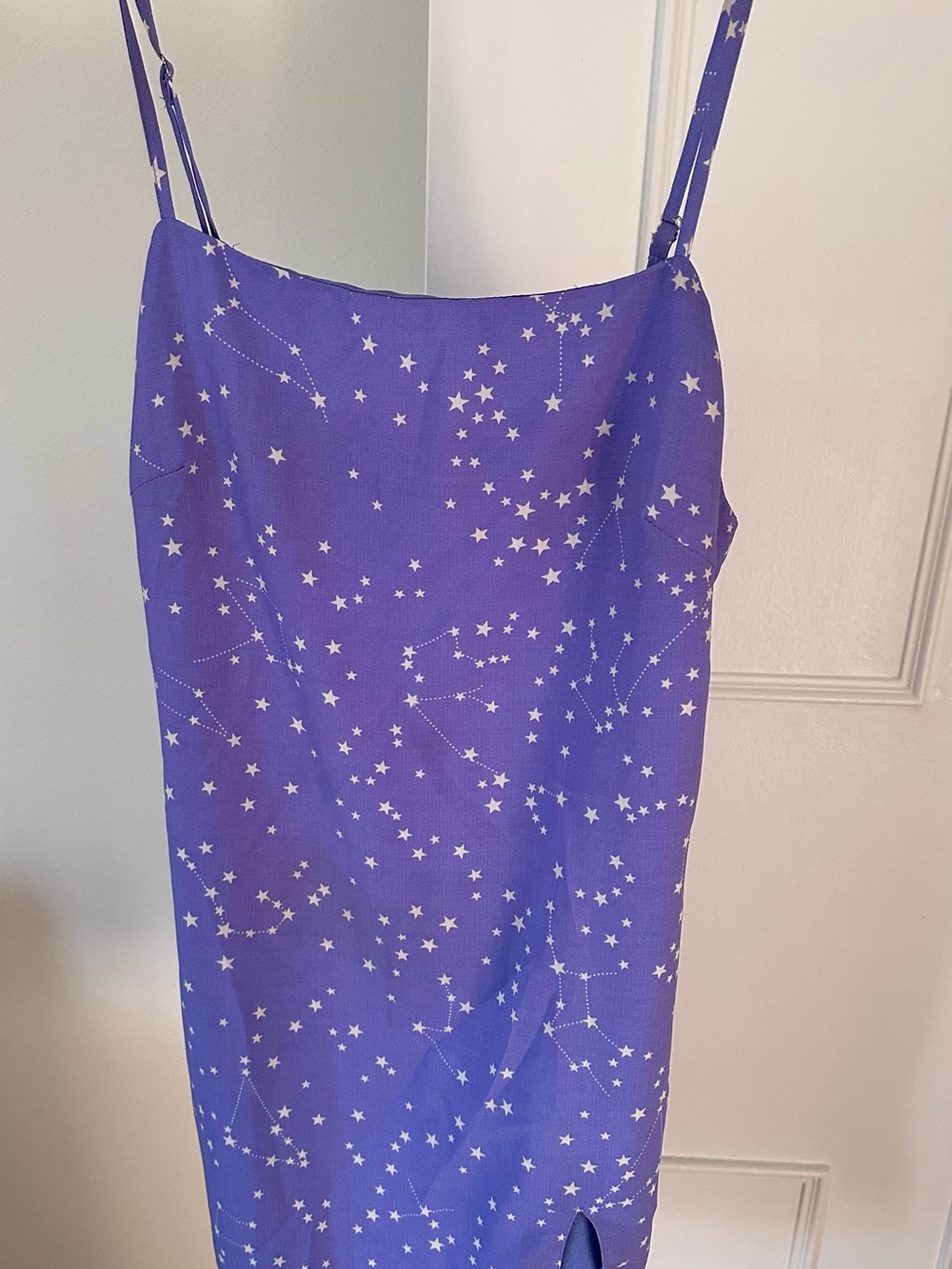 Summer purple Star Print Spaghetti Strap Dress